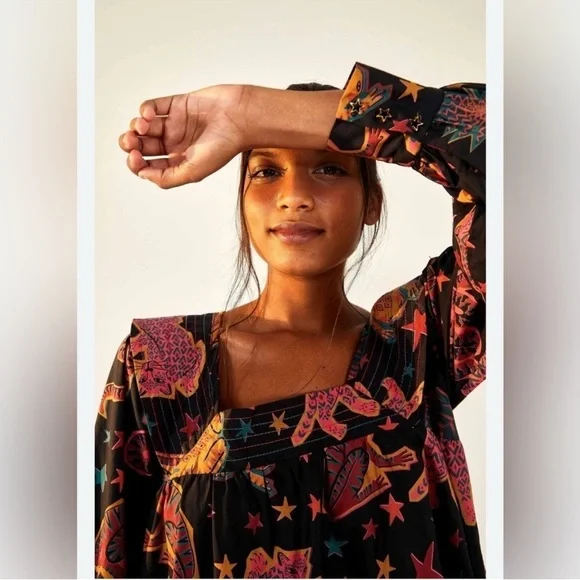 Farm Rio Animal Sky Midi Dress - Picture 4 of 10